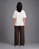 Light Beige COURAGE Embroidered T-Shirt | 220 GSM Cotton Sinker Relaxed Fit Tee