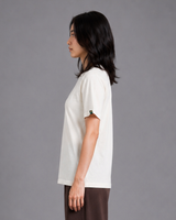 Light Beige COURAGE Embroidered T-Shirt | 220 GSM Cotton Sinker Relaxed Fit Tee