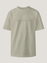 Light Beige COURAGE Embroidered T-Shirt | 220 GSM Cotton Sinker Relaxed Fit Tee