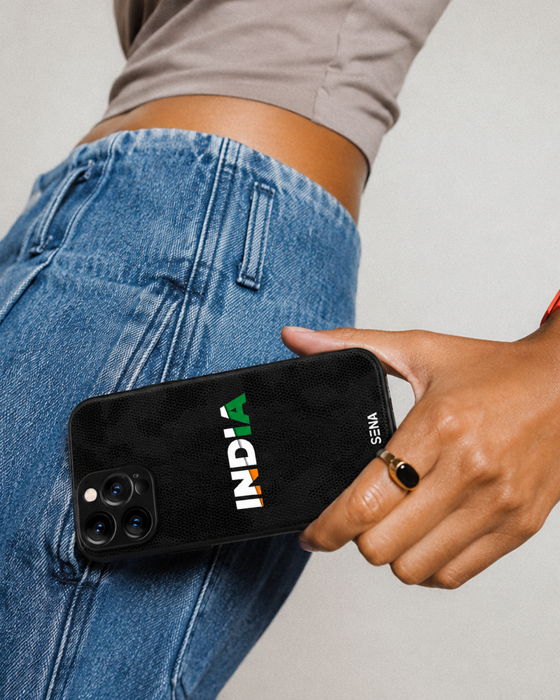 India Tricolour iPhone Case | MagSafe Compatible Black Camo Cover