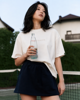 Light Beige COURAGE Embroidered T-Shirt | 220 GSM Cotton Sinker Relaxed Fit Tee