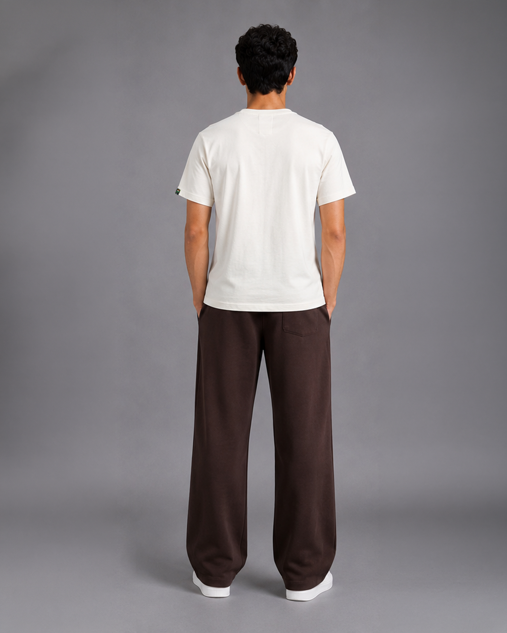 Light Beige COURAGE Embroidered T-Shirt | 220 GSM Cotton Sinker Relaxed Fit Tee