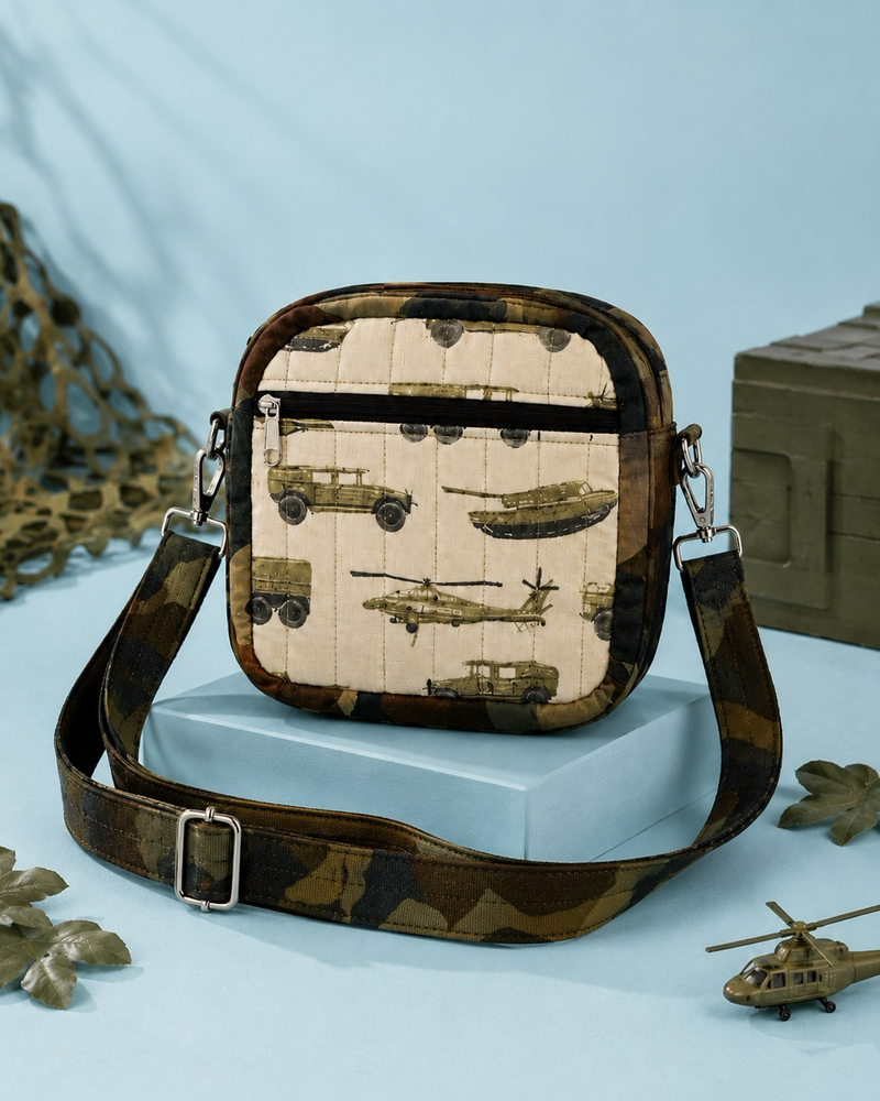 Army Print Recycled Crossbody Bag