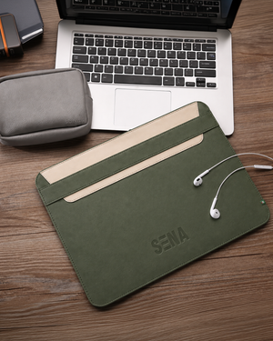 SENA Faux Leather Laptop Sleeve Green