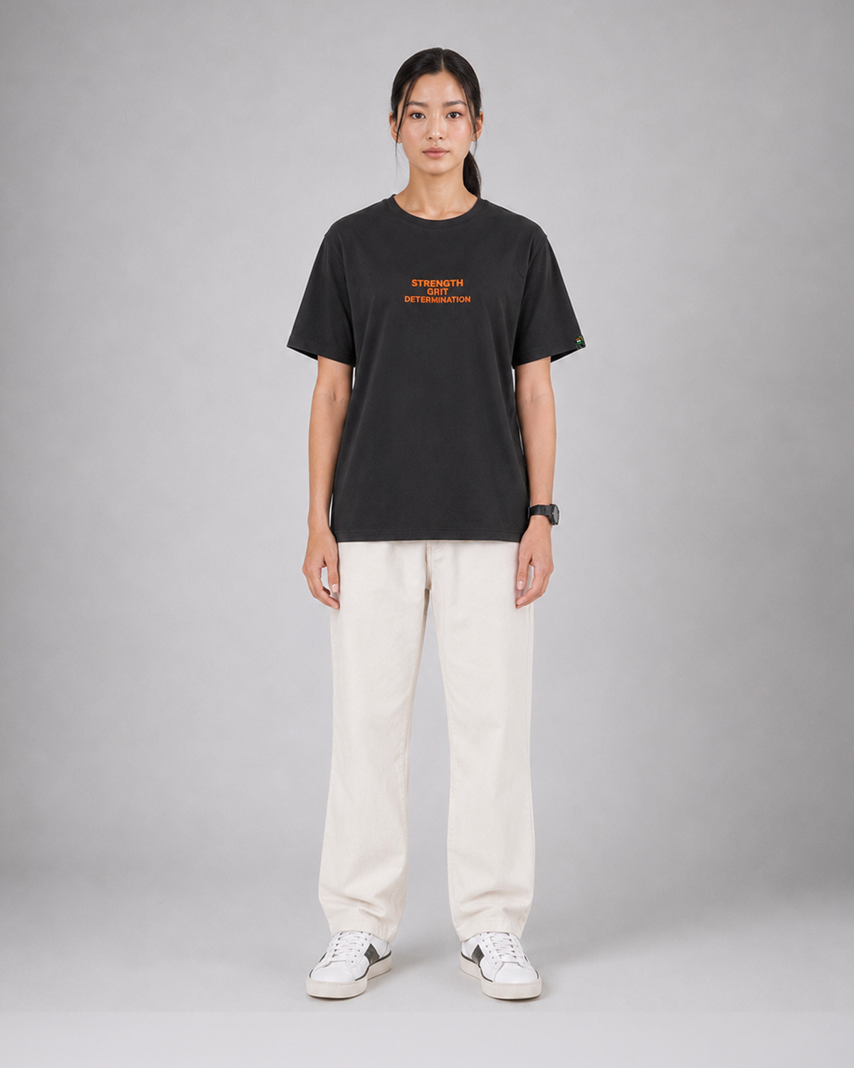 SENA Valor Cotton T-Shirt DTF Print | 220 GSM Cotton Sinker | Dark Grey Relaxed Fit Tee (Copy)