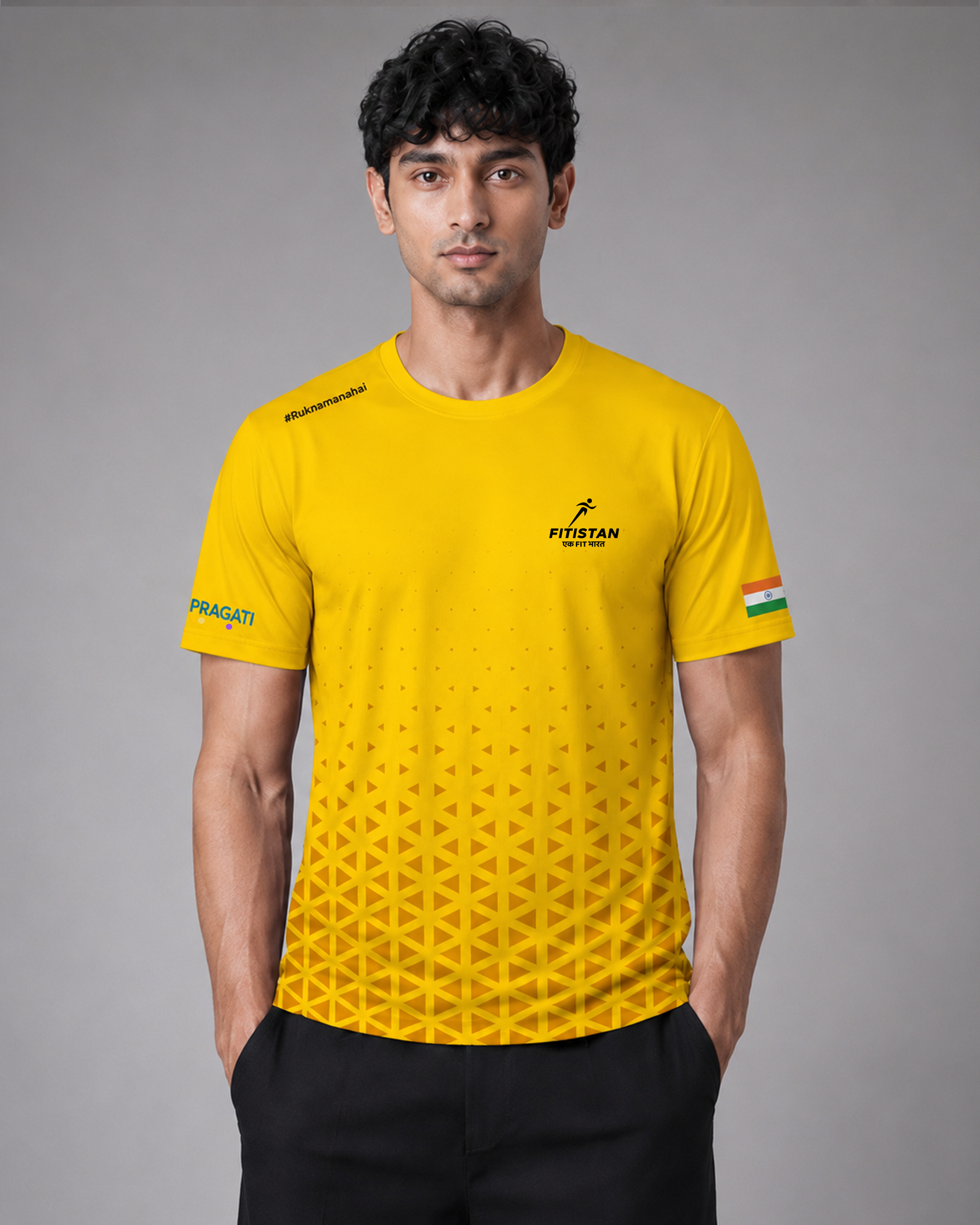 Triangle Patterned Soldierathon Dri-Fit T-shirt