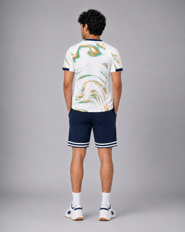Tricolour Patterned Performance T-Shirt