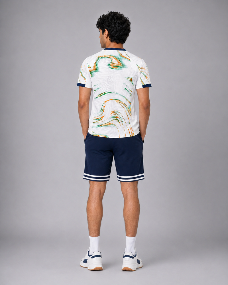 Tricolour Patterned Performance T-Shirt