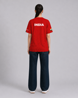 Red Fighter Jet Print Round Neck Dri-Fit T-Shirt