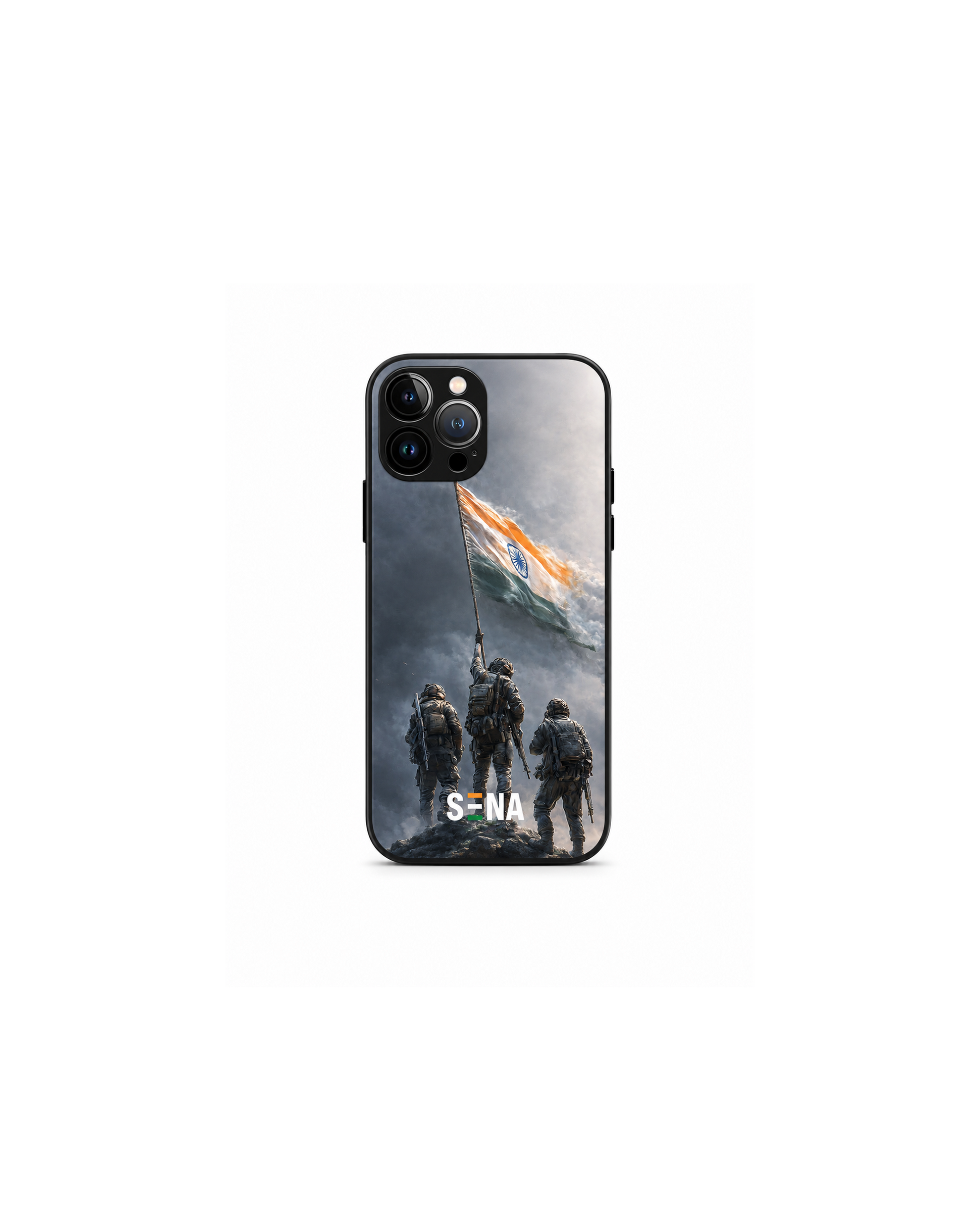 Indian Flag Soldier iPhone Case | MagSafe Compatible Patriotic Cover