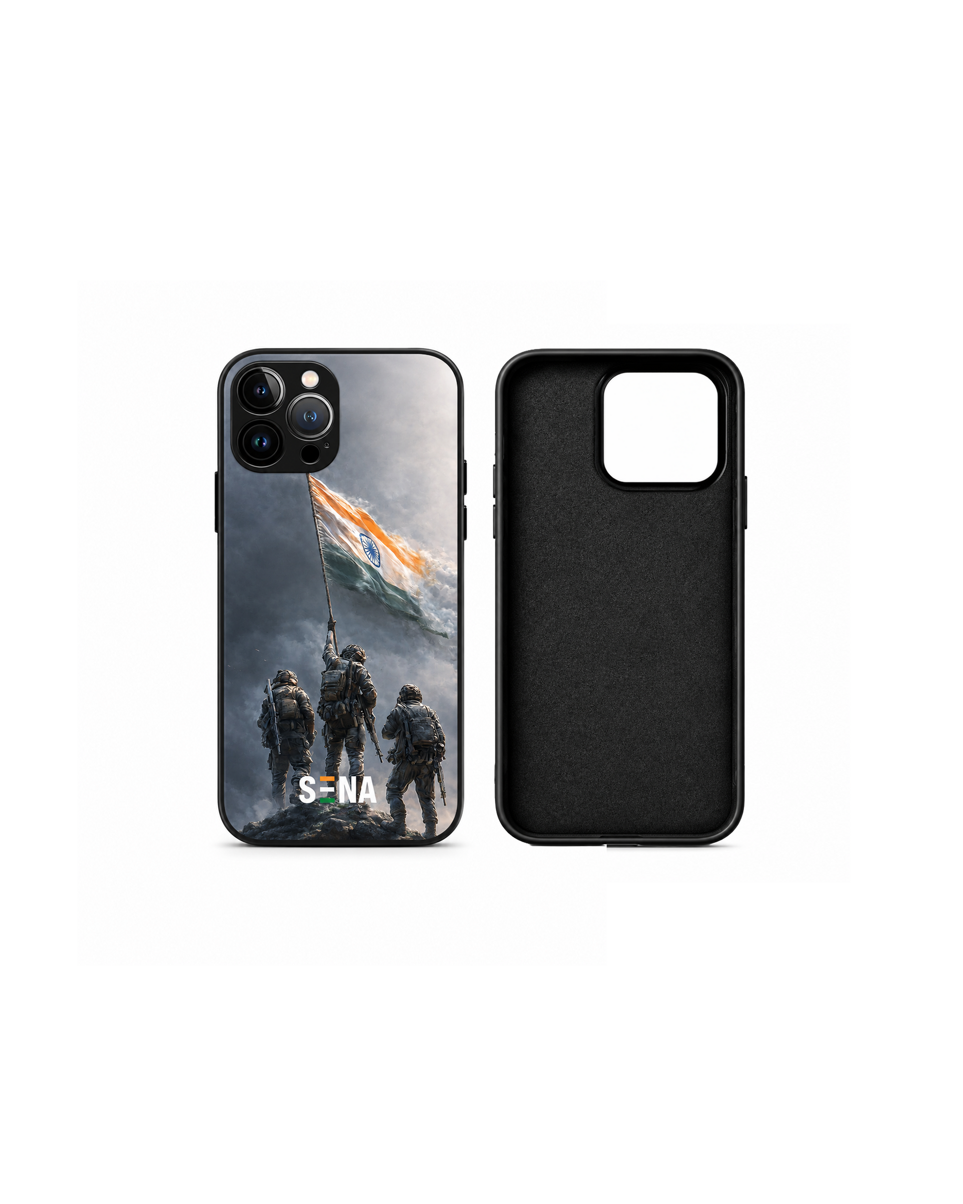 Indian Flag Soldier iPhone Case | MagSafe Compatible Patriotic Cover