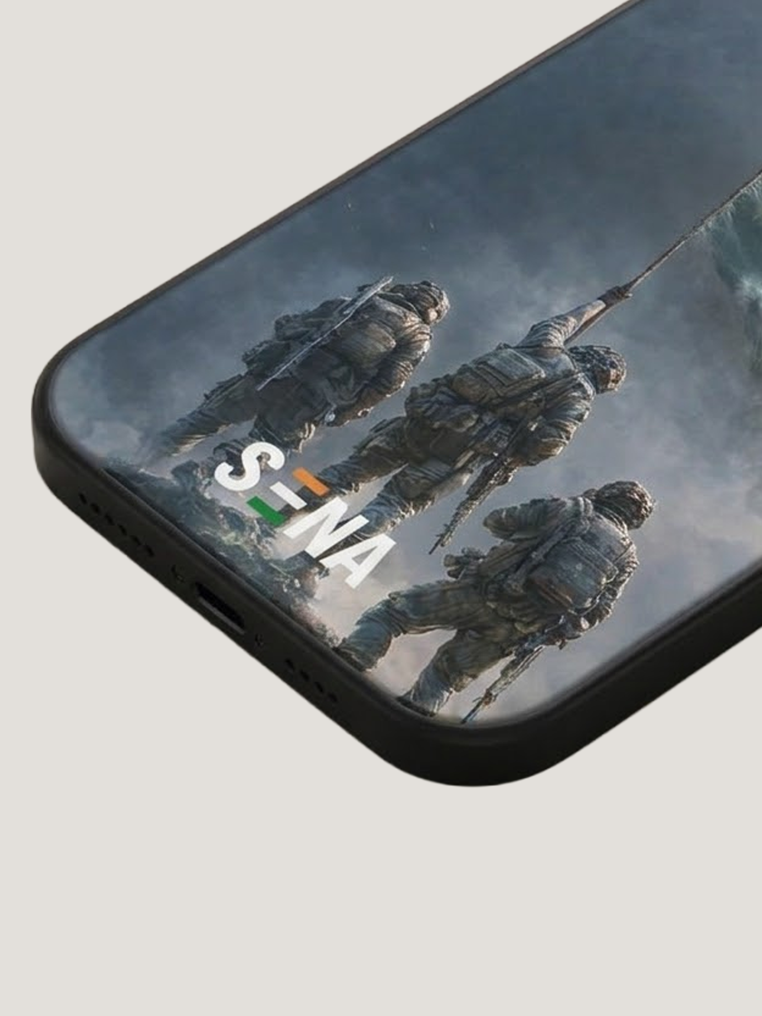 Indian Flag Soldier iPhone Case | MagSafe Compatible Patriotic Cover