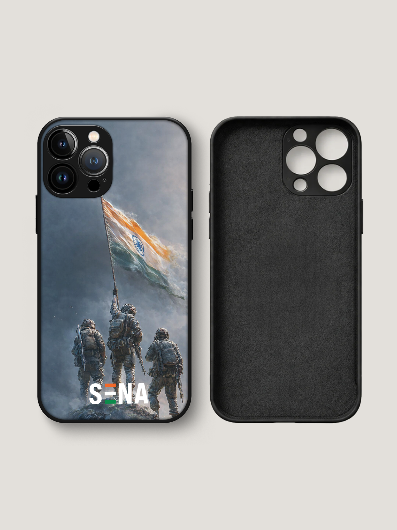 Indian Flag Soldier iPhone Case | MagSafe Compatible Patriotic Cover