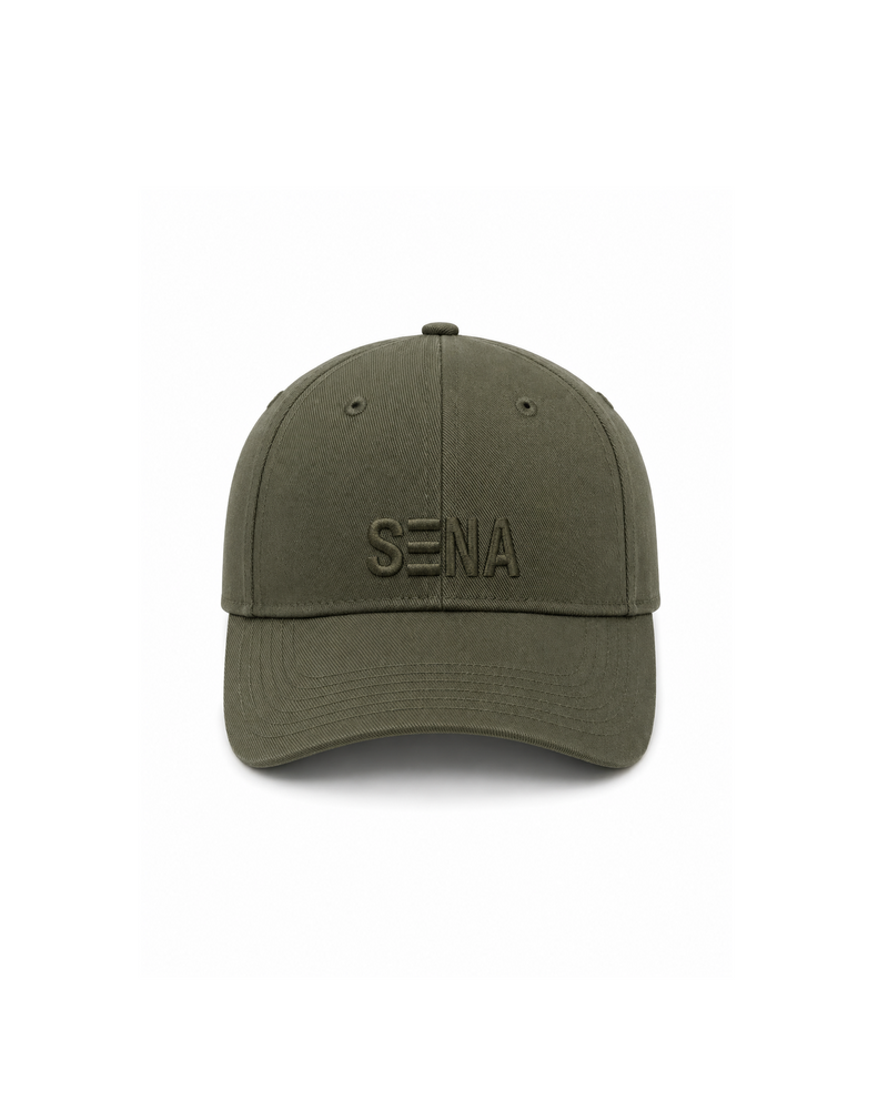 Green cap with 'SENA' logo on a white background