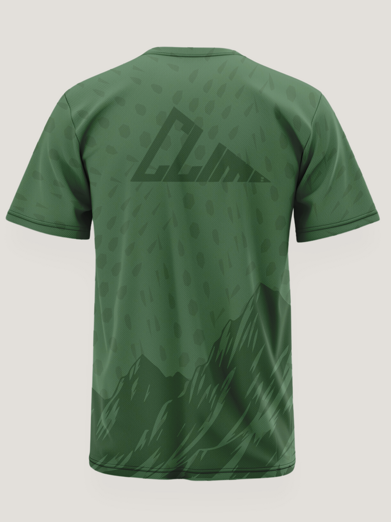 Green Mountain Climber Print Dri- Fit T Shirt