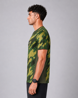 Green Army Camouflage Round Neck 180 GSM Dri-Fit T-Shirt | High-Performance Athleisure Tee