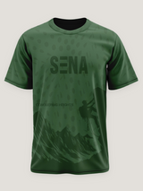 Green Mountain Climber Print Dri- Fit T Shirt