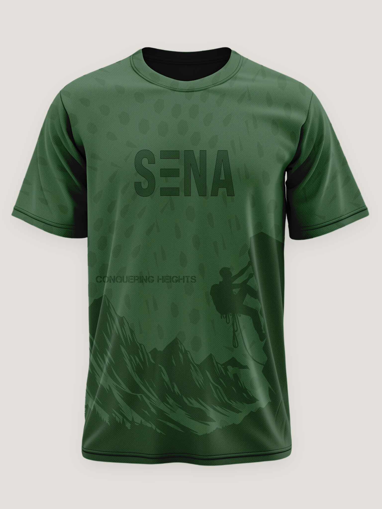 Green Mountain Climber Print Dri- Fit T Shirt