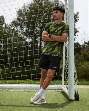 Green Army Camouflage Round Neck 180 GSM Dri-Fit T-Shirt | High-Performance Athleisure Tee