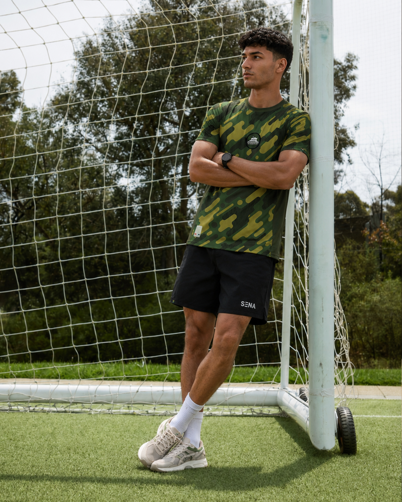 Green Army Camouflage Round Neck 180 GSM Dri-Fit T-Shirt | High-Performance Athleisure Tee