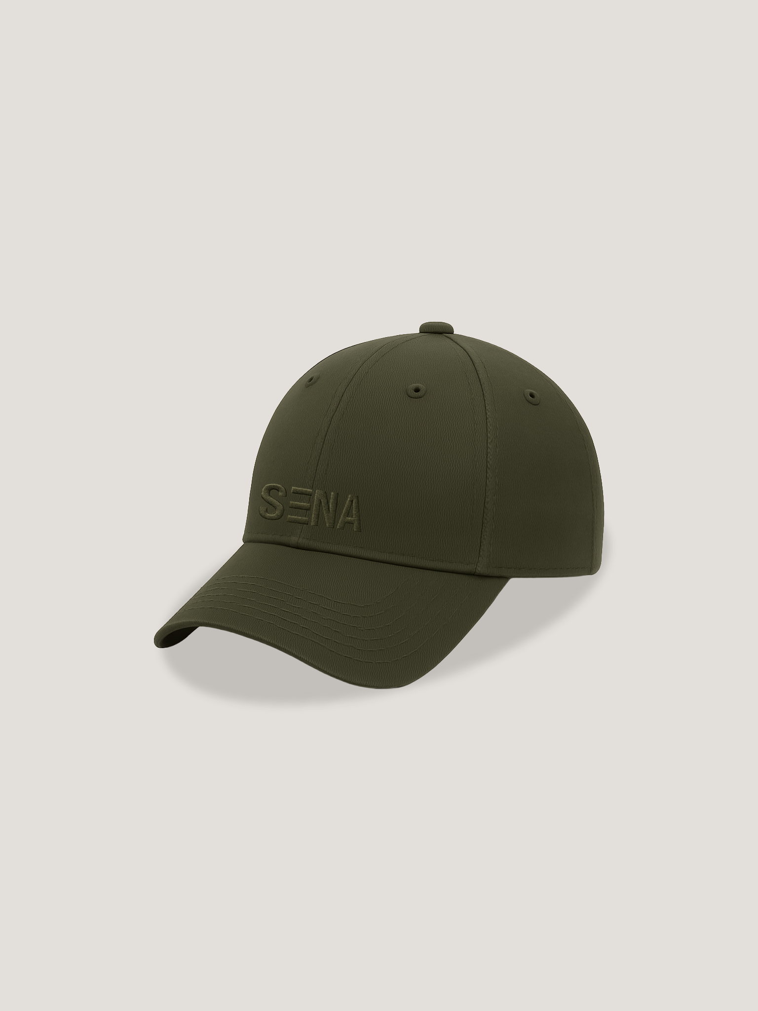 Green cap with 'Sena' branding on a light gray background