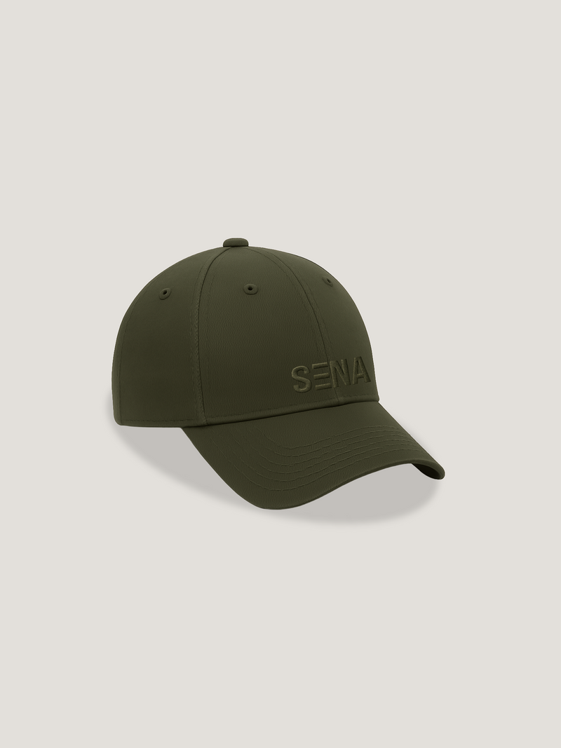 Green cap with 'Sena' branding on a light gray background