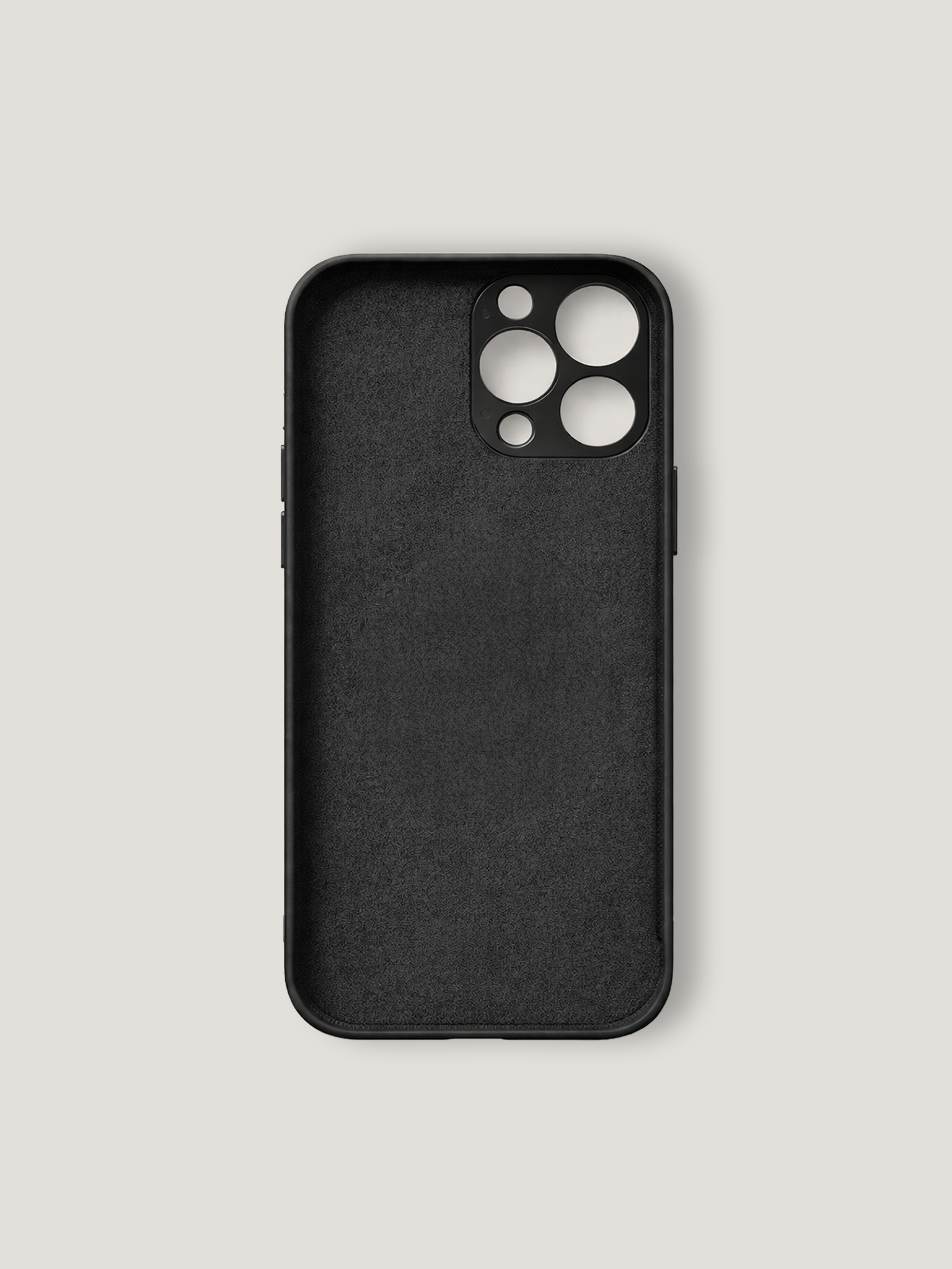 Black phone case on a light gray background