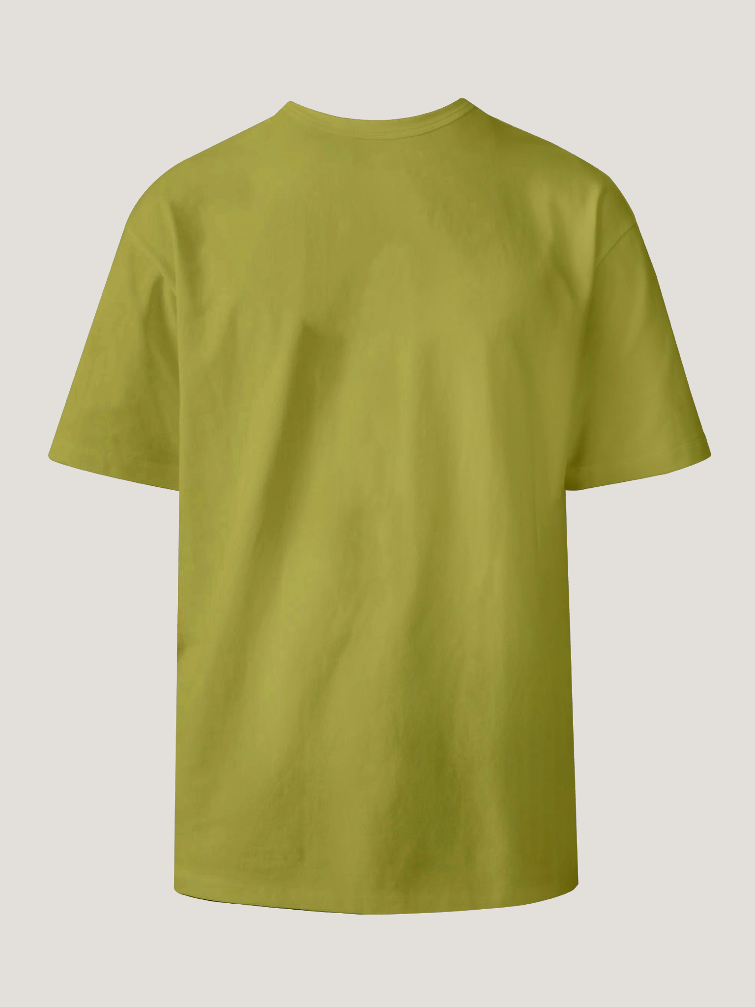 Green t-shirt on a light gray background