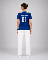 Blue India Print Round Neck Dri-Fit T-Shirt | Custom Name/Number Tee