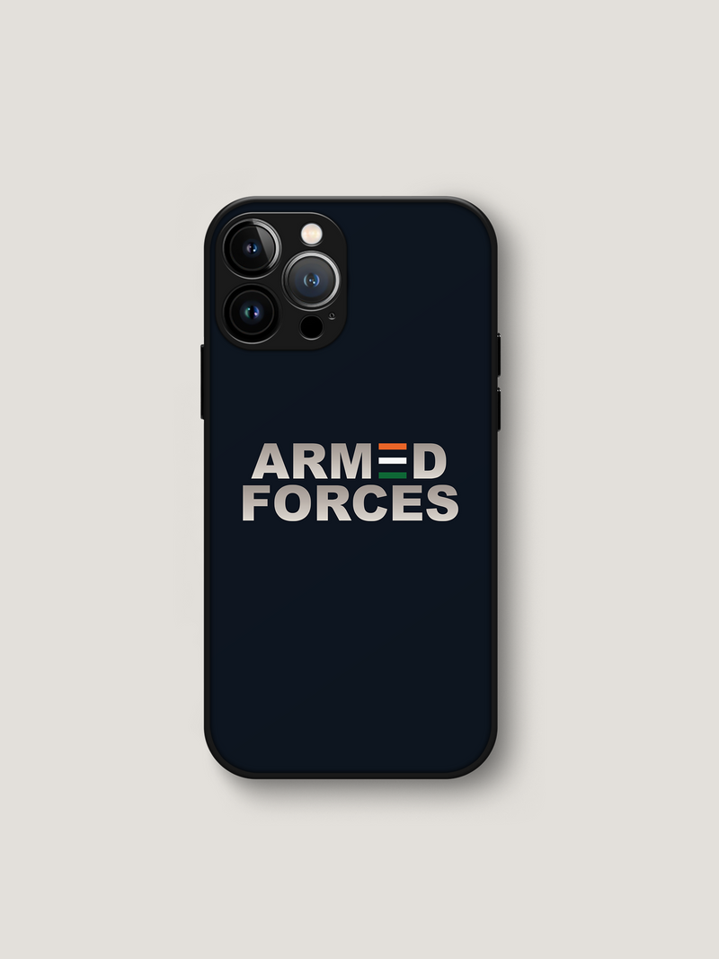Armed Forces India Tricolour iPhone Case | MagSafe Compatible Navy Blue Cover