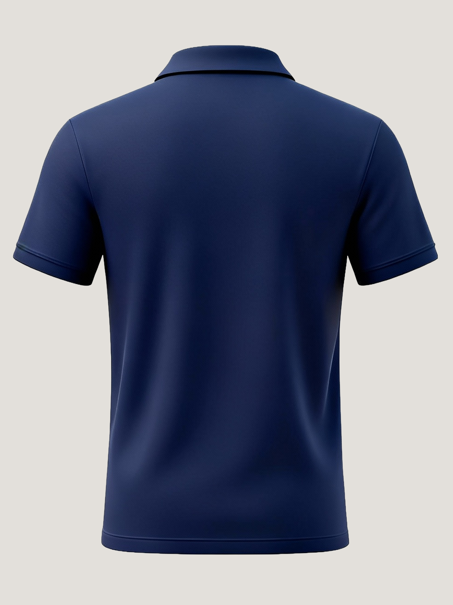 Navy Blue Half Sleeves Embroidered Polo