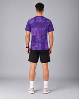 Purple Abstract Graphic Round Neck T-Shirt | 180 GSM Dri-Fit Athleisure Tee