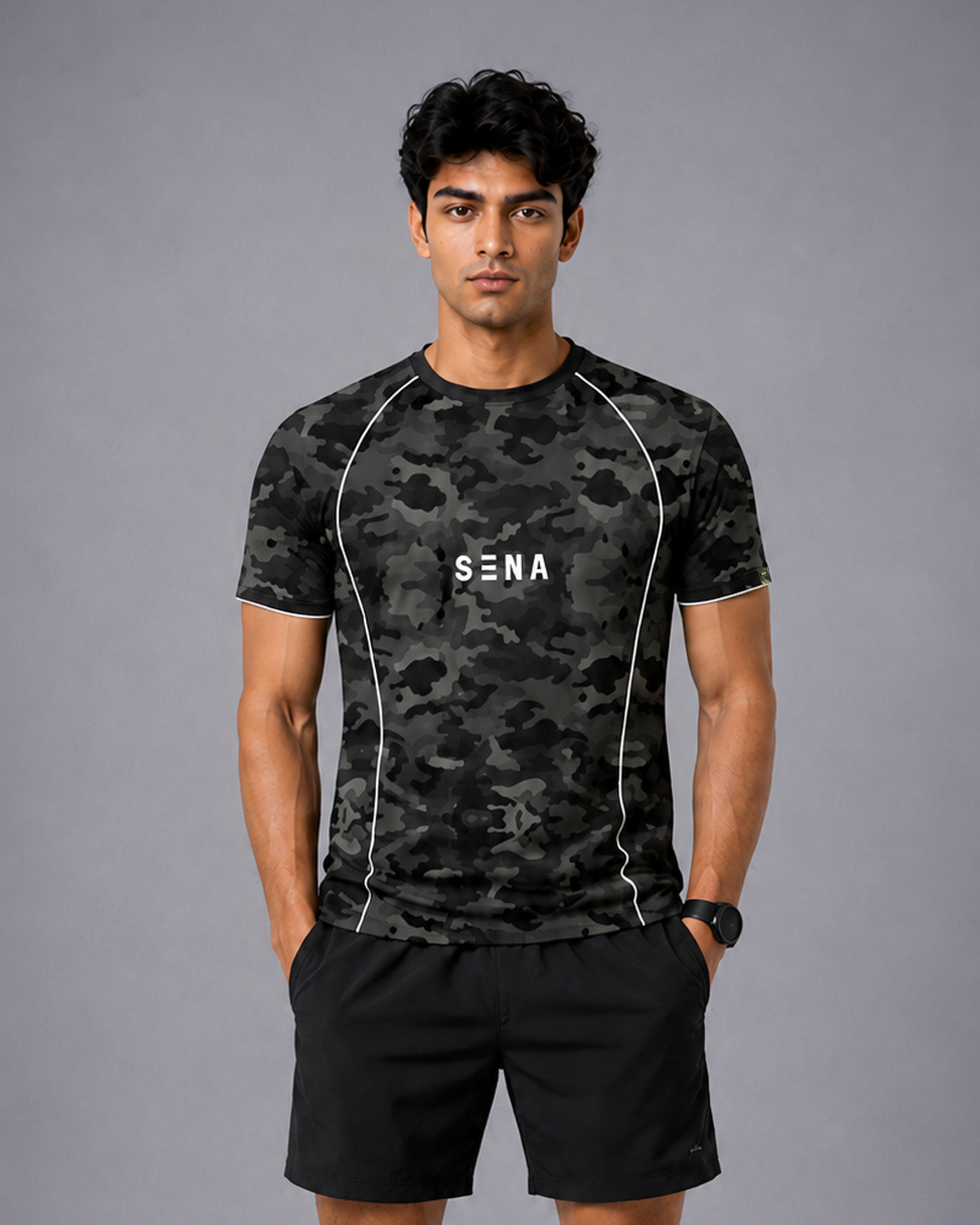SENA Dark Green Camouflage T-Shirt (Collection 2)