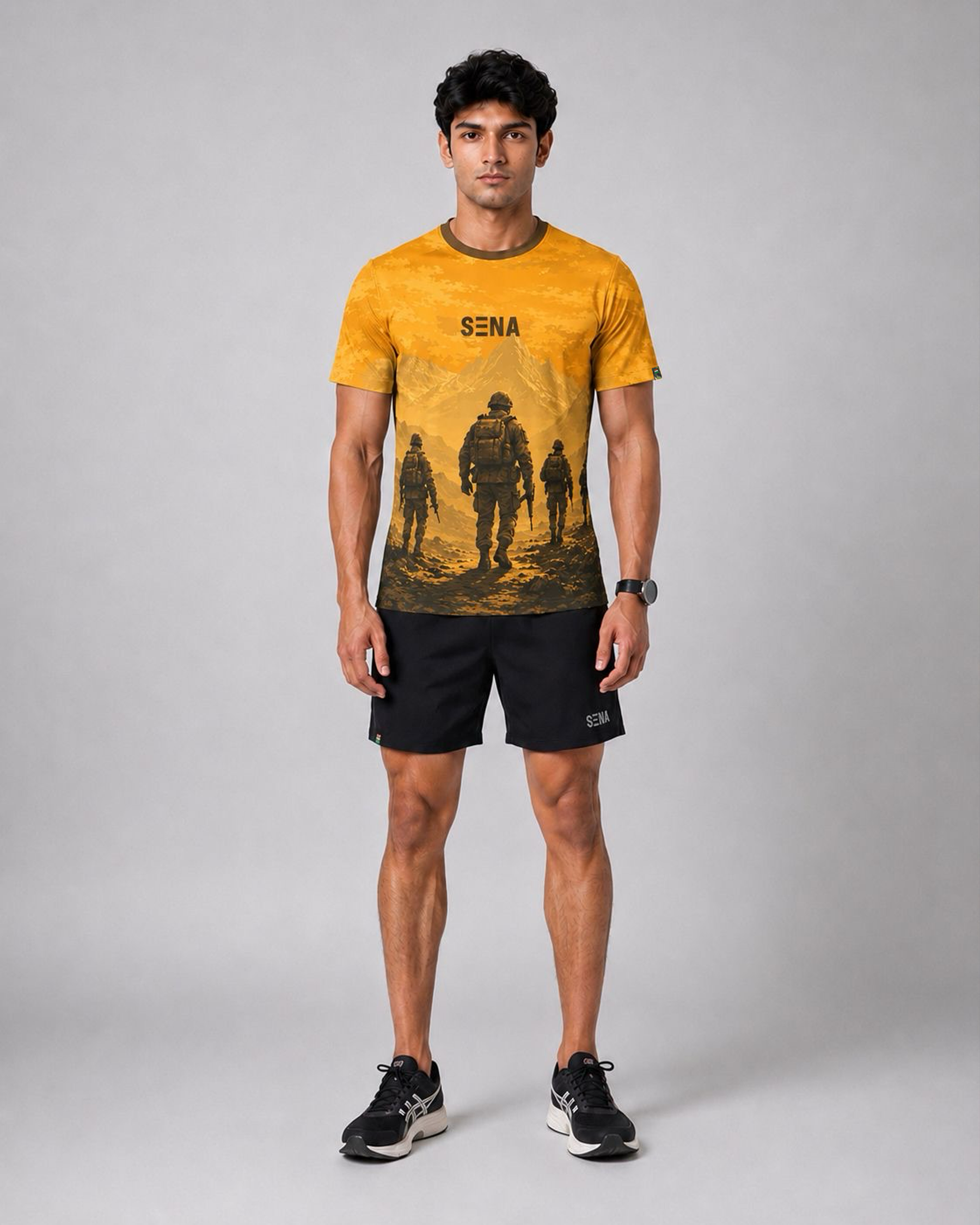 SENA Yellow Soldier Camouflage Performance T-Shirt