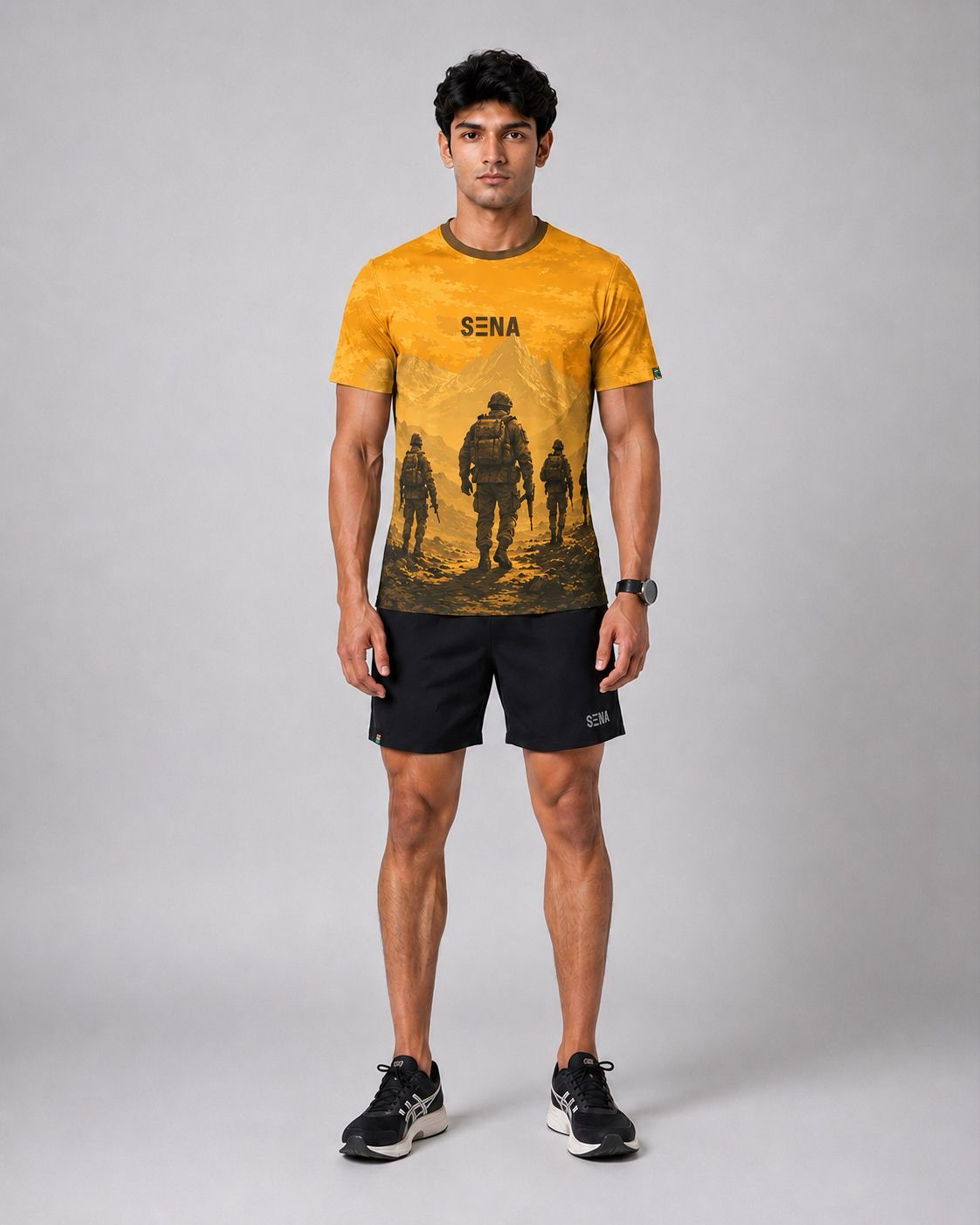 SENA Yellow Soldier Camouflage Performance T-Shirt