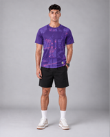 Purple Abstract Graphic Round Neck T-Shirt | 180 GSM Dri-Fit Athleisure Tee