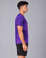 Purple Abstract Graphic Round Neck T-Shirt | 180 GSM Dri-Fit Athleisure Tee