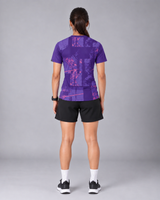 Purple Abstract Graphic Round Neck T-Shirt | 180 GSM Dri-Fit Athleisure Tee