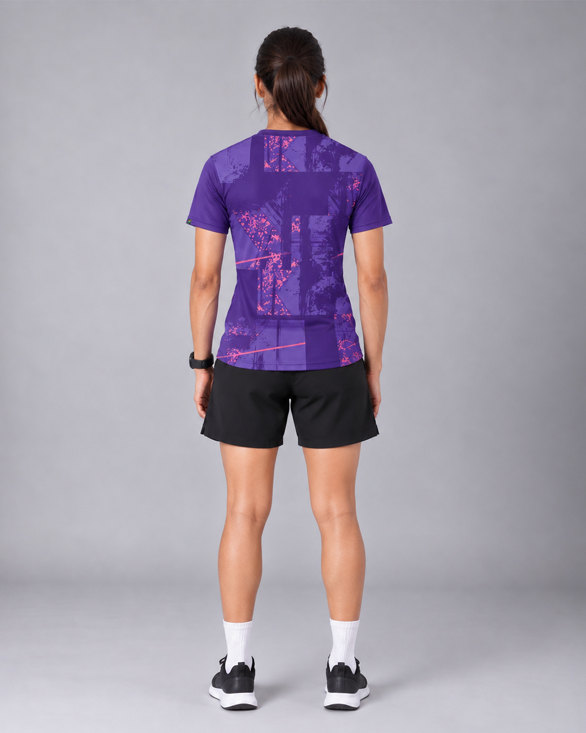 Purple Abstract Graphic Round Neck T-Shirt | 180 GSM Dri-Fit Athleisure Tee