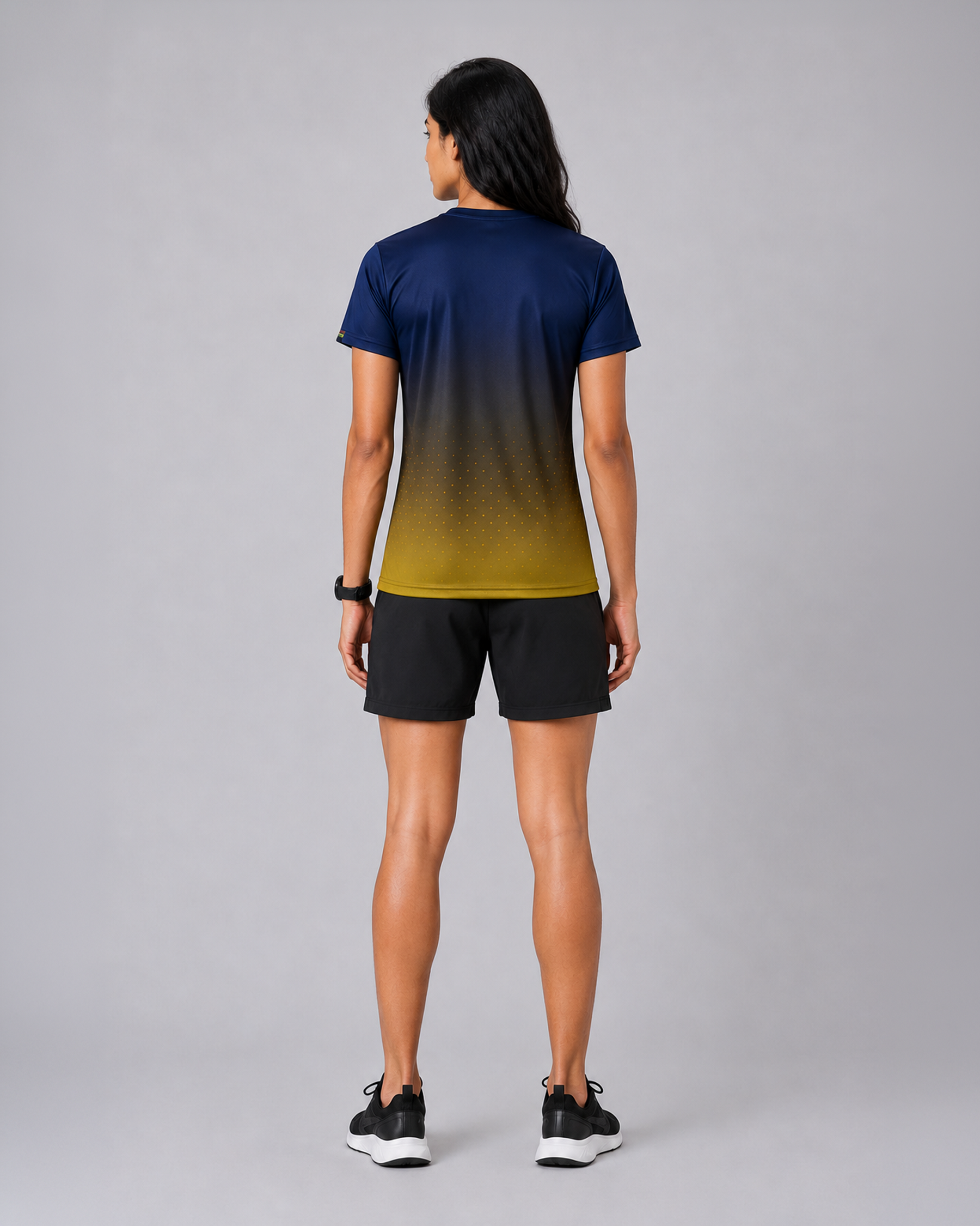 Patriotic Soldier Print Navy Yellow Dri Fit T-Shirt | High-Performance Athleisure Tee