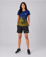 Patriotic Soldier Print Navy Yellow Dri Fit T-Shirt | High-Performance Athleisure Tee