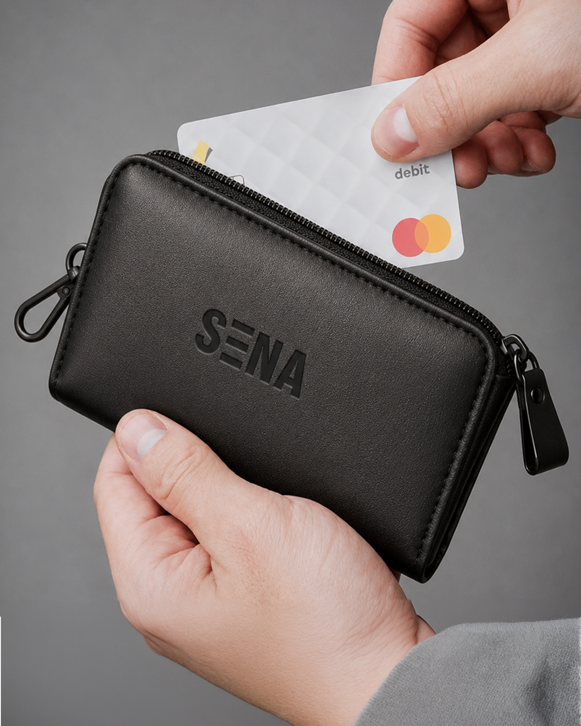 Black Leather Utility Pouch