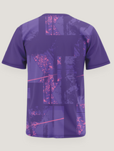 Purple Abstract Print Round Neck Dri- Fit T-Shirt