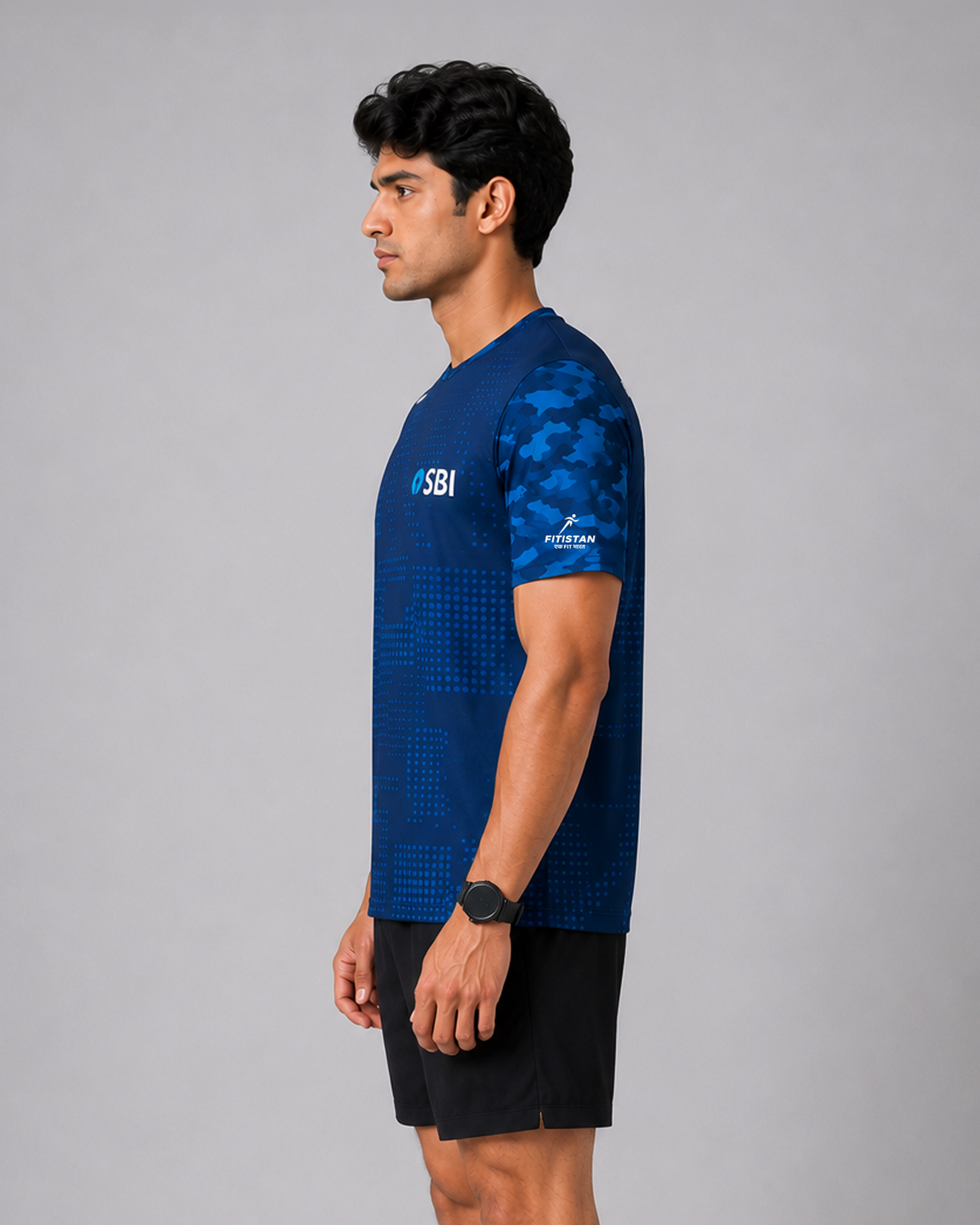 Dot Patterned Sleeve Soldierathon Dri-Fit T-Shirt