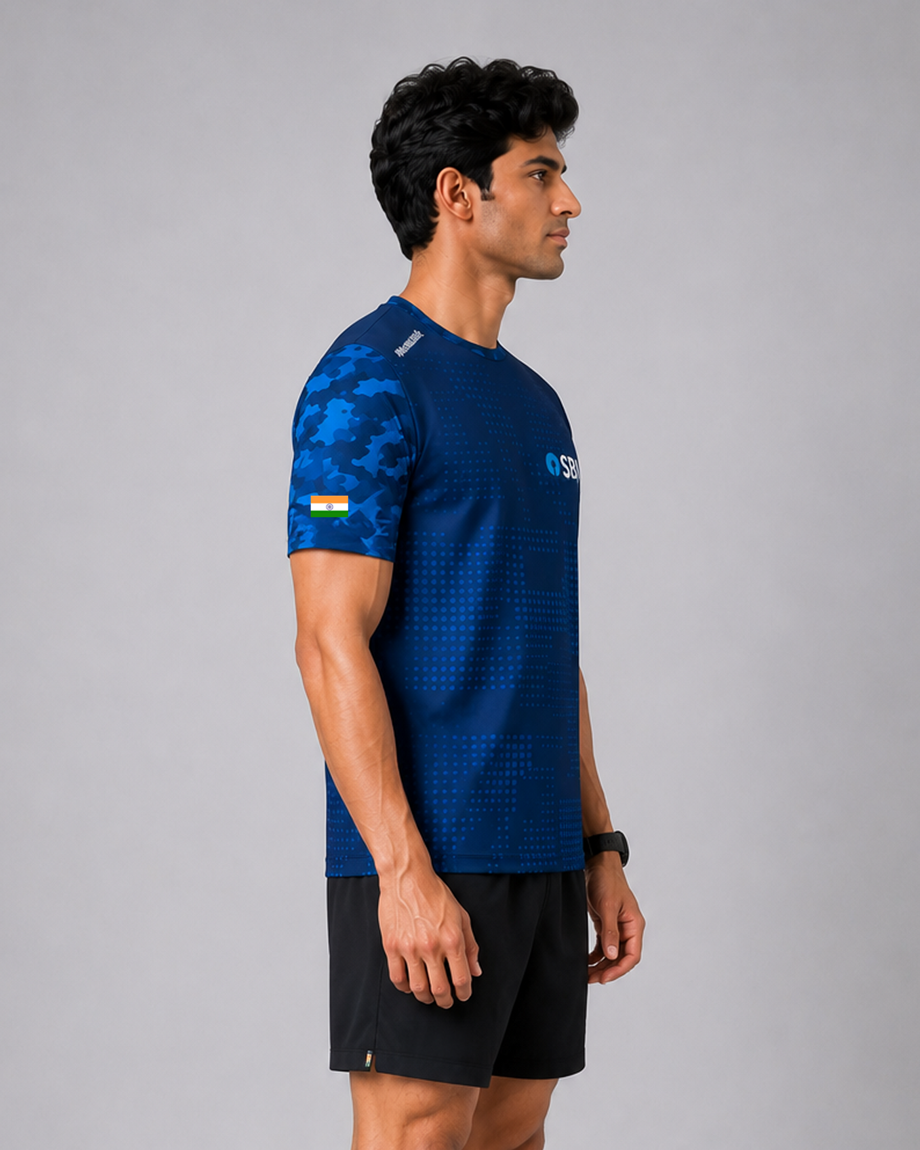 Dot Patterned Sleeve Soldierathon Dri-Fit T-Shirt