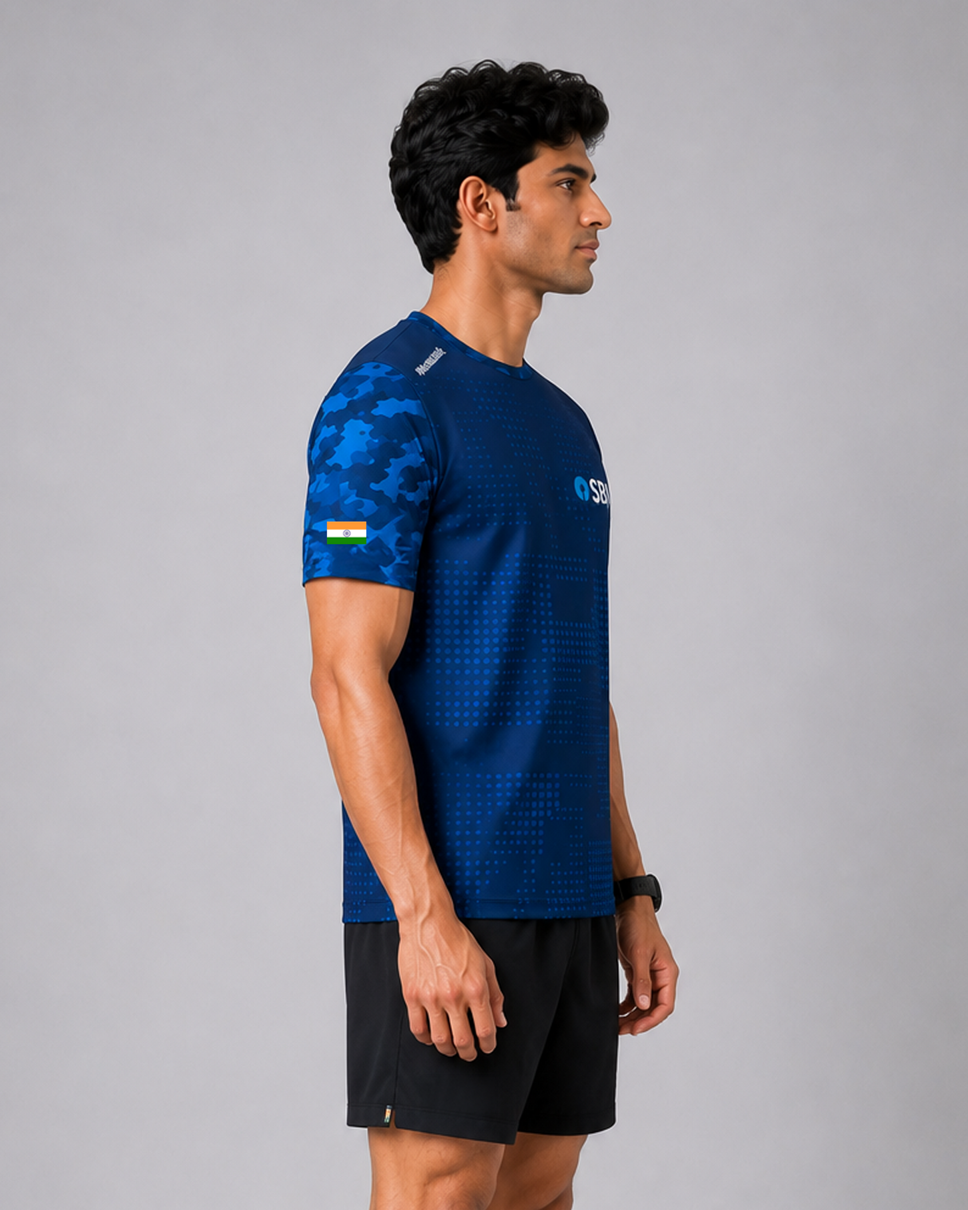 Dot Patterned Sleeve Soldierathon Dri-Fit T-Shirt