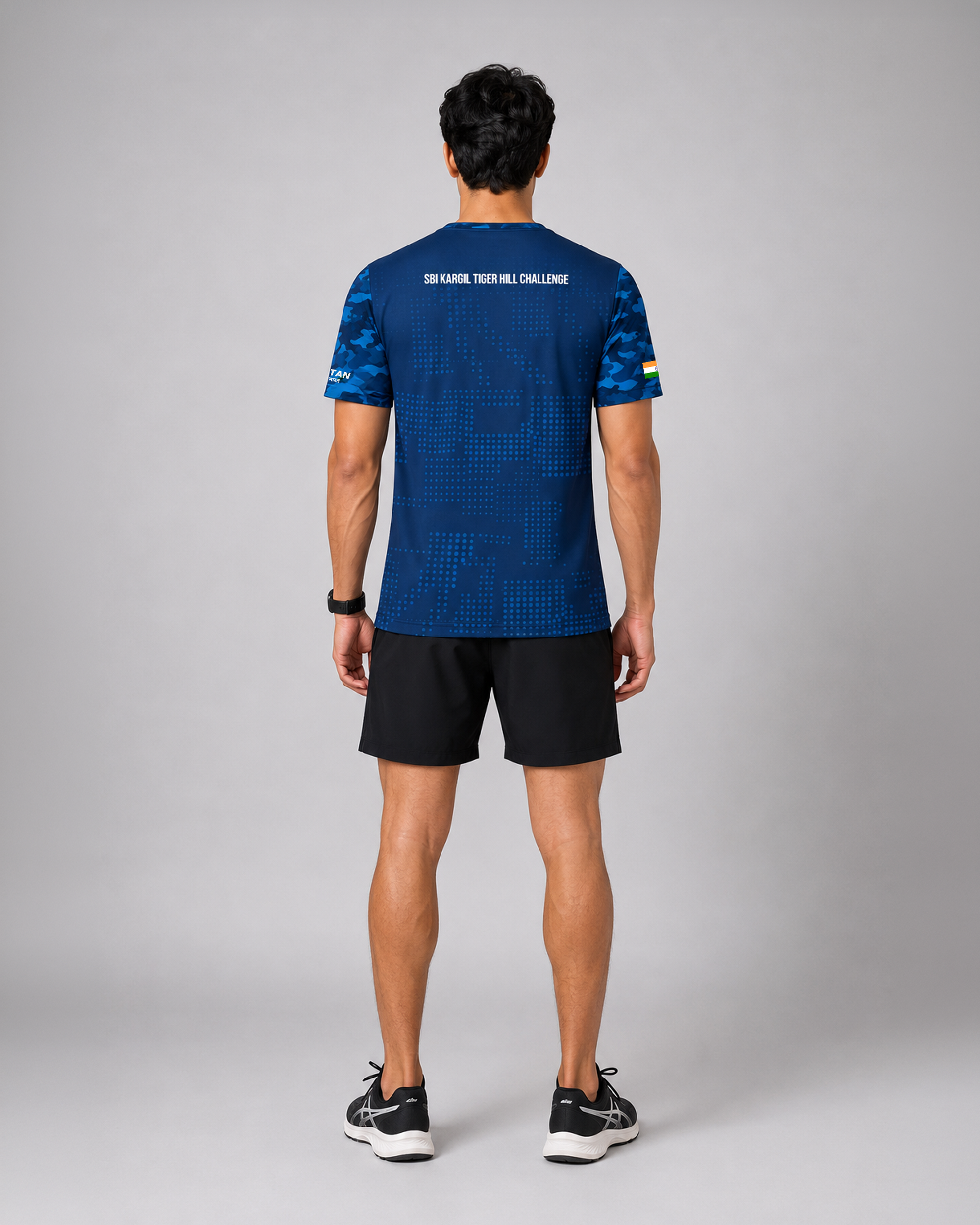Dot Patterned Sleeve Soldierathon Dri-Fit T-Shirt