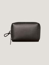 Minimalist Black Crossbody Bag Set | Embossed PU Leather Sling & Pouch Combo