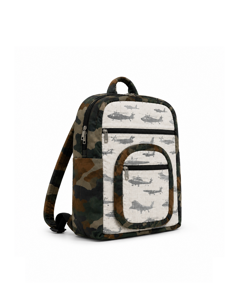 Airforce Print Backpack | Made from Army Uniform