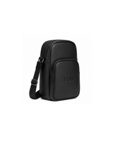 Black crossbody bag with 'Sena' branding on a white background